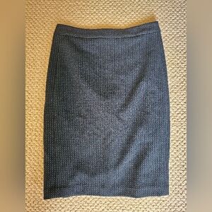 Nanette Lepore Textured Navy Blue Pencil Skirt 4 Made In USA